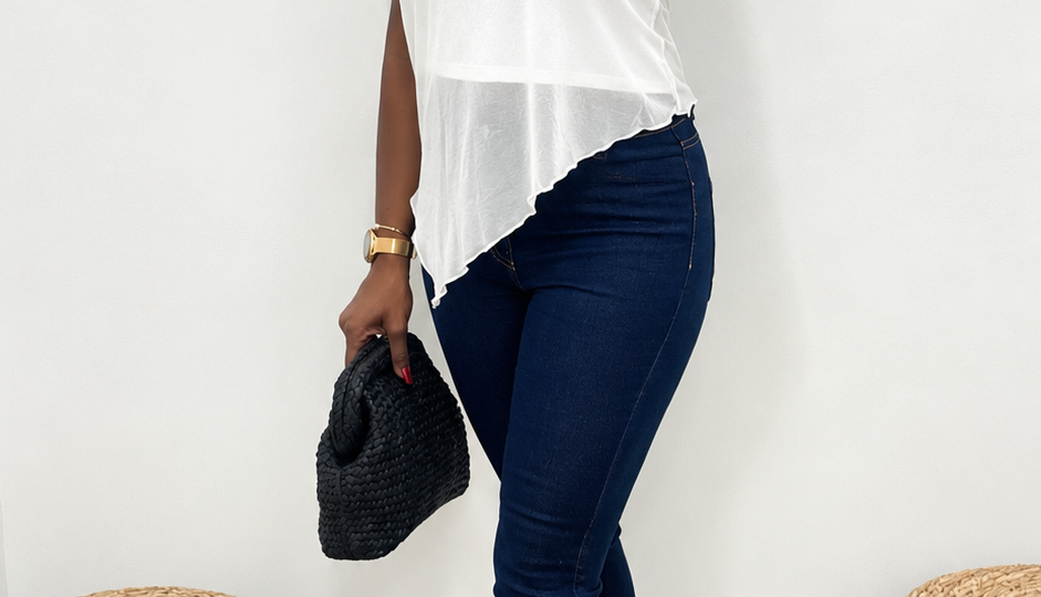 ook femme avec jean skinny, mules à talons et sac